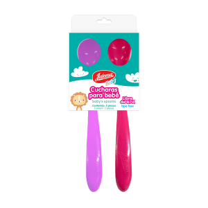 Cuchara para bebé dúo Rosa y Morado